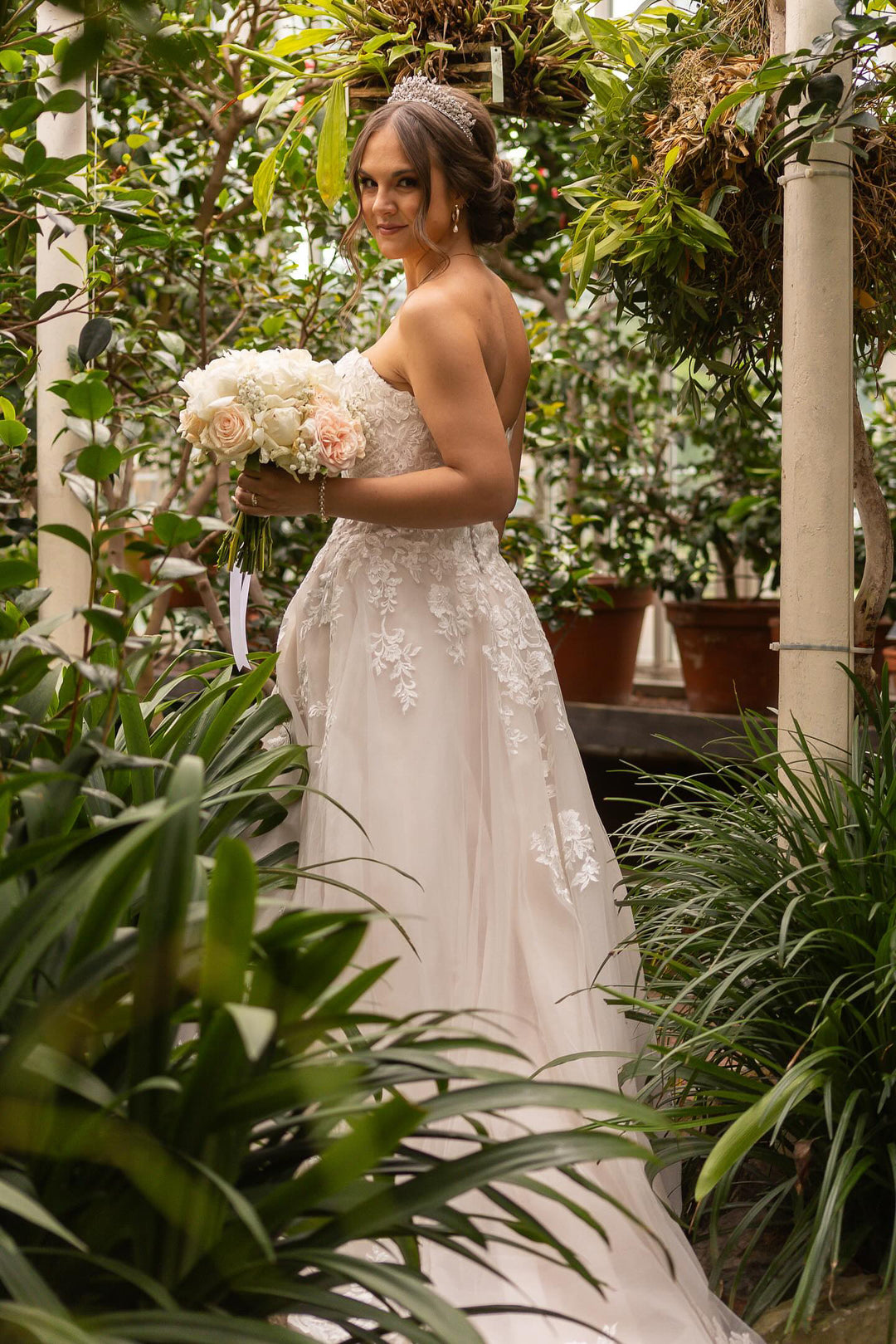 Ellee Real Bride Adorned with GEMNA Swarovski Wedding Tiara