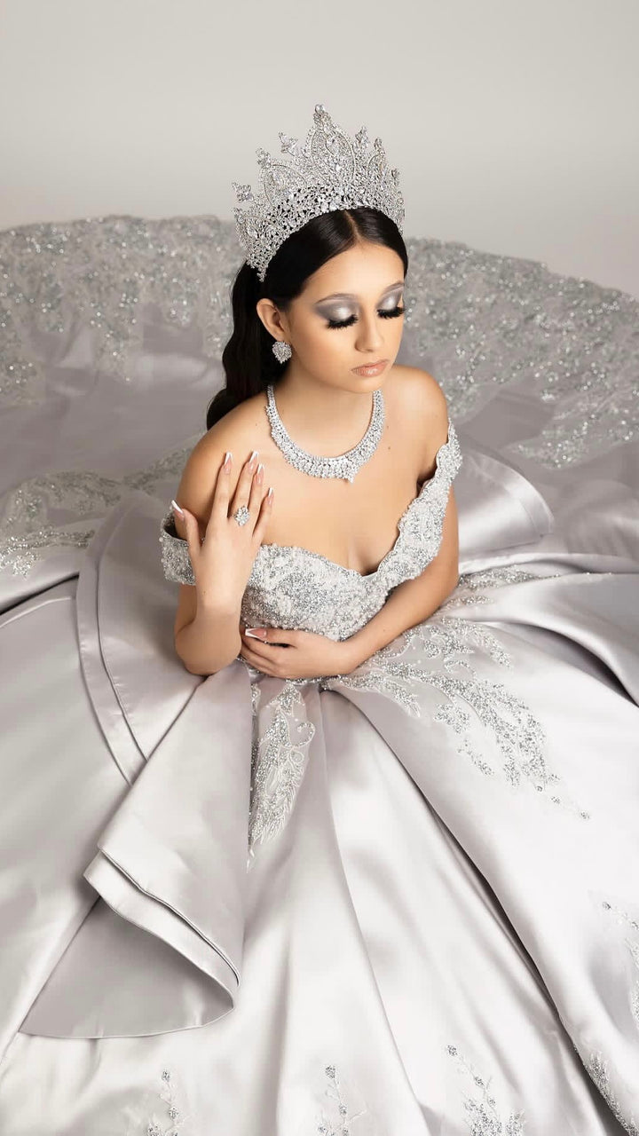 Ellee Real Quinceanera Adorned with BILQUIS MAJESTIC Swarovski Wedding Crown