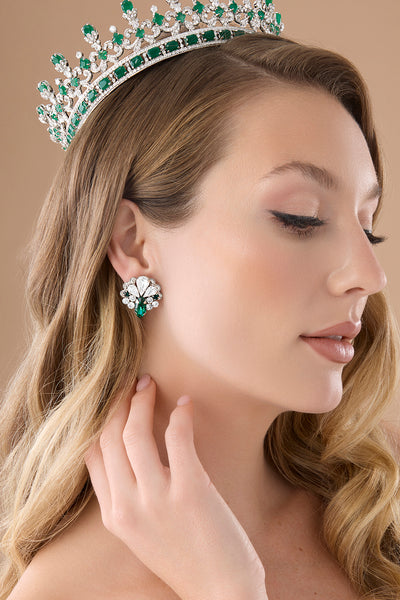 LANA-EMERALD Swarovski Stud Earrings