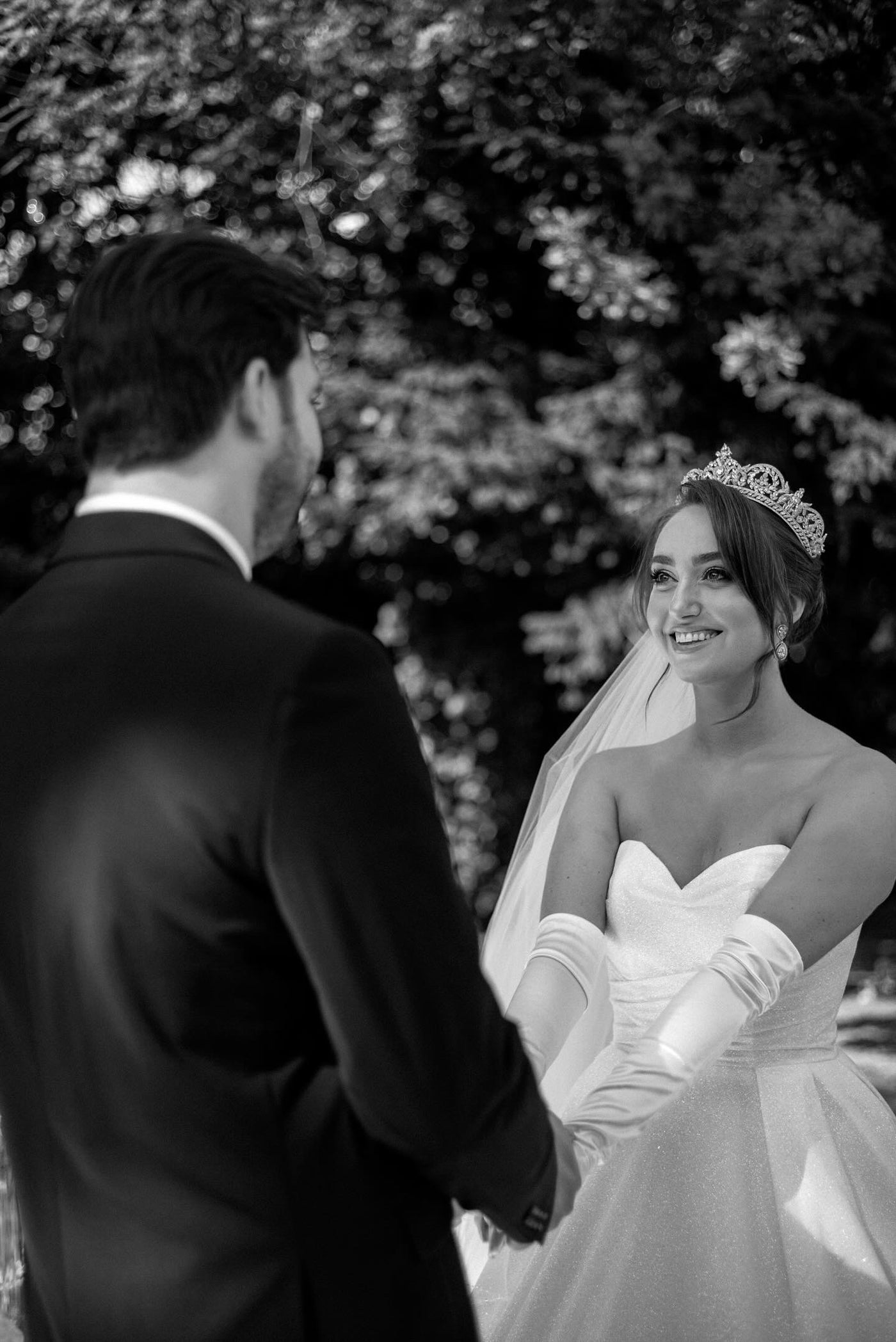 Ellee Real Bride Adorned with REALE Swarovski Crystals Wedding Tiara