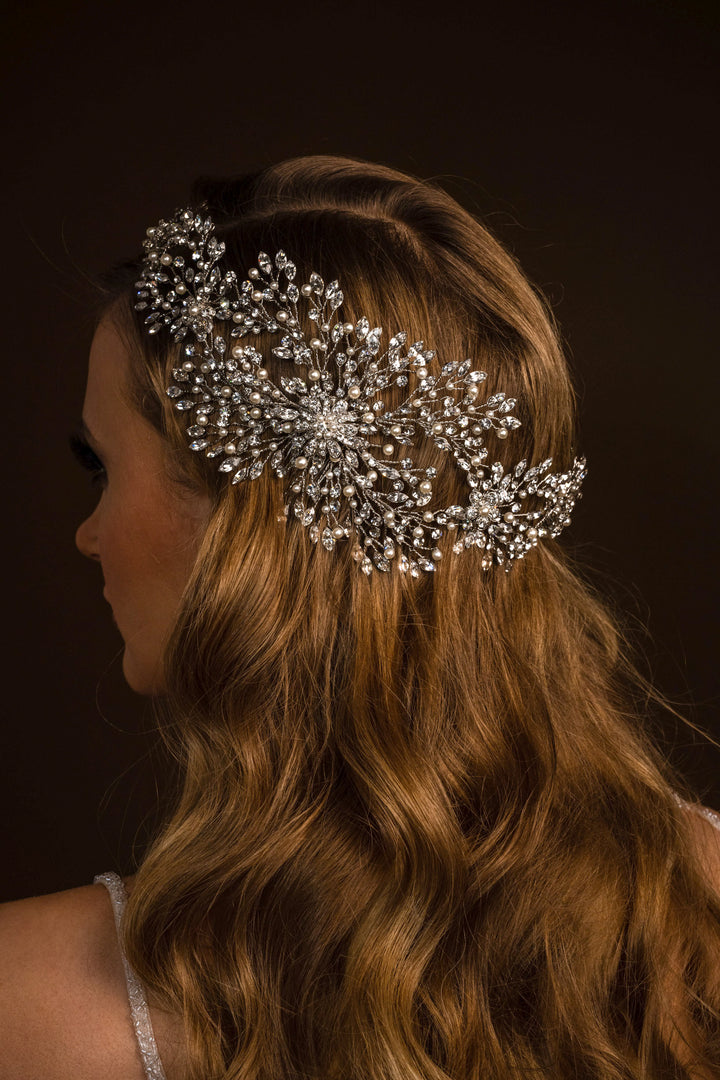 MINERA-PEARLS Majestic and Luxurious Headpiece / Halo Design