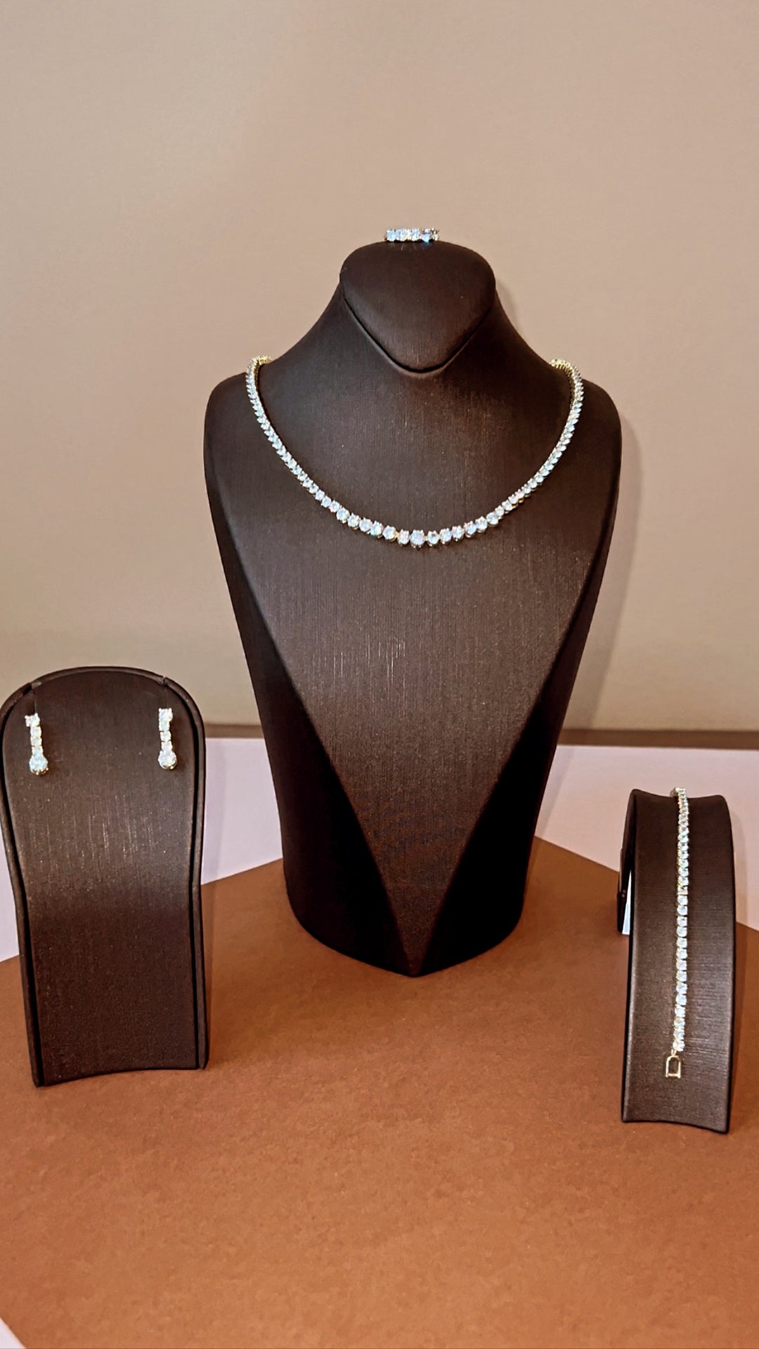 STARLA Simulated Diamond Jewelry Set with Necklace, Bracelet, Drop Earrings, and Ring *Final Sale*