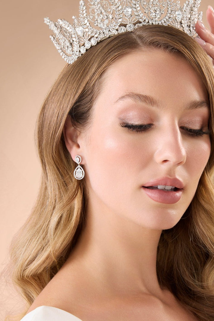 Hope Earrings with Simulated Diamonds - Ellee Couture Boutique 