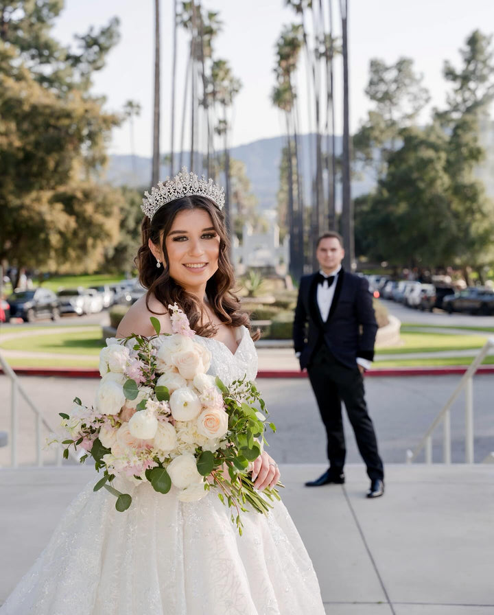 Ellee Real Bride Adorned with ANASTASIA Swarovski Gorgeous Bridal or Special Occasion Crown