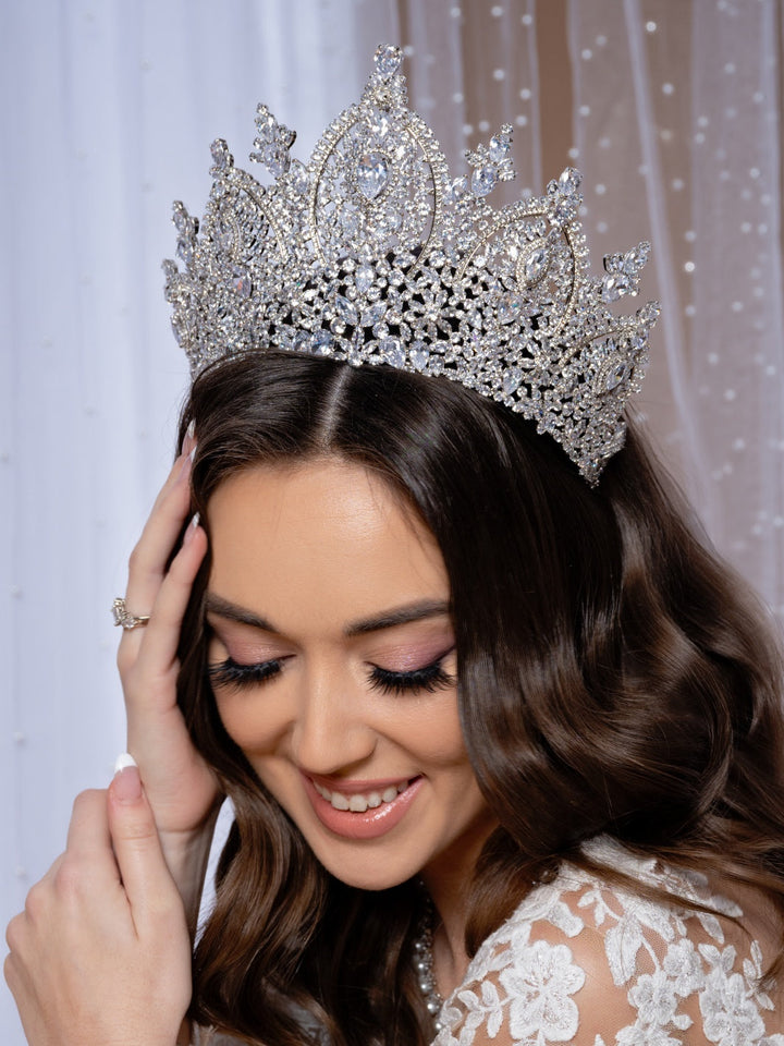 Ellee Real Bride Adorned with BILQUIS MAJESTIC Swarovski Wedding Crown