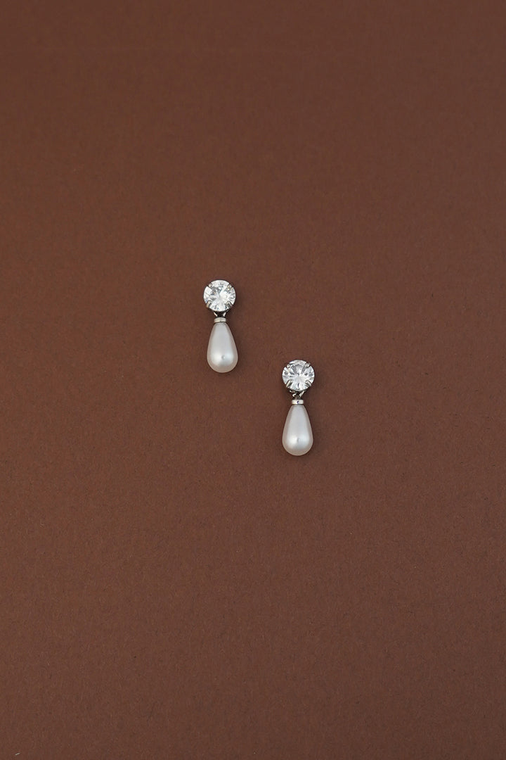 DEMI MINI Simulated Diamond and Pearl Drop Earring