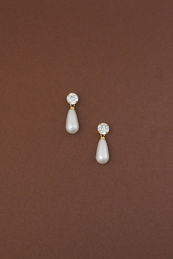 DEMI Simulated Diamond and Pearl Drop Earrings