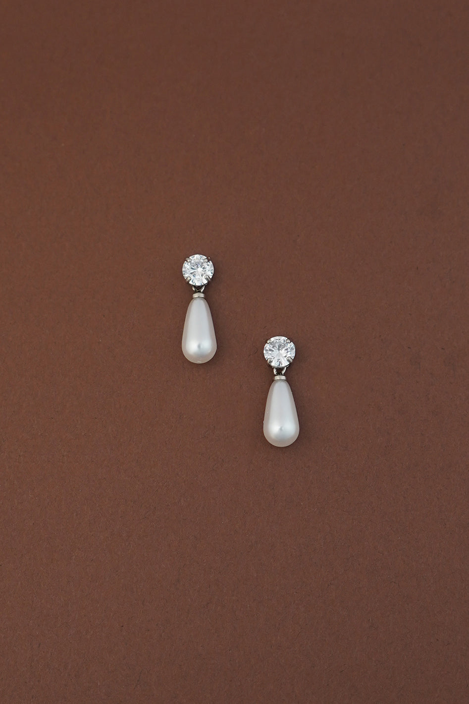 DEMI Simulated Diamond and Pearl Drop Earrings