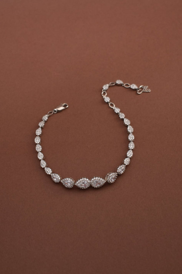 dream simulated diamond bracelet silver tone