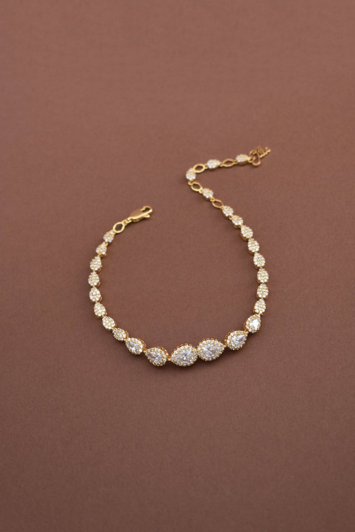 dream simulated diamond bracelet gold tone