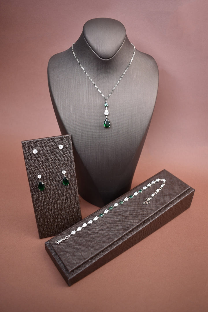 dala emerald set silver