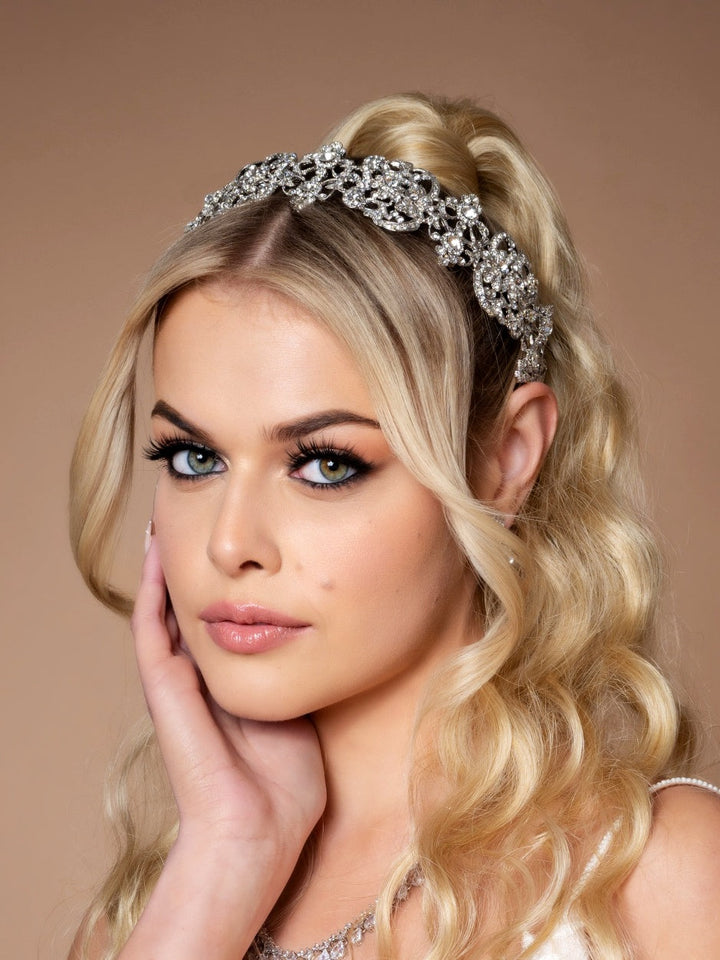 DELILAH Swarovski Lustrous Bridal Headpiece - SAMPLE SALE