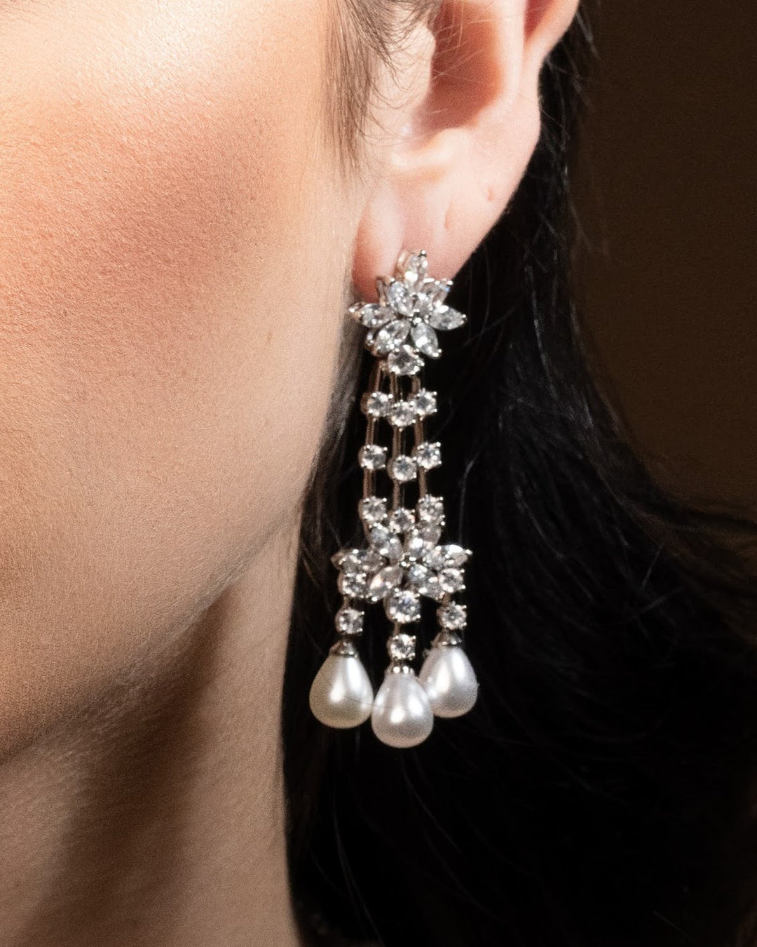 EZEL Swarovski Pearls Statement Earrings