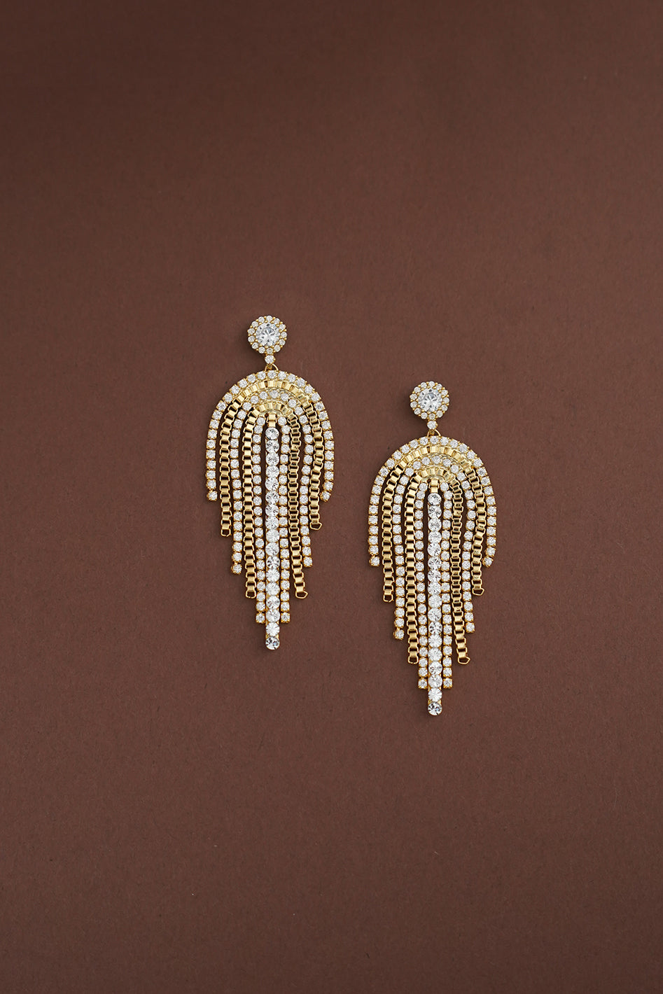 GENEVIEVE-Pearls & Swarovski Chandelier Earrings with Pearls