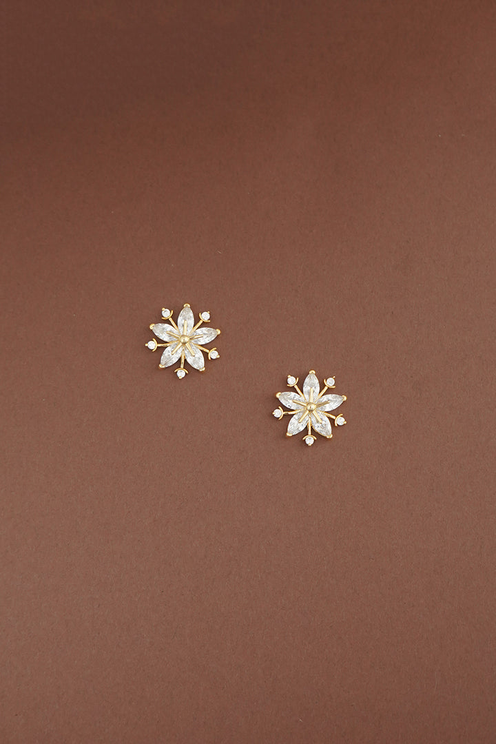 SNOWFLAKE Regular Simulated Diamond Stud Earrings