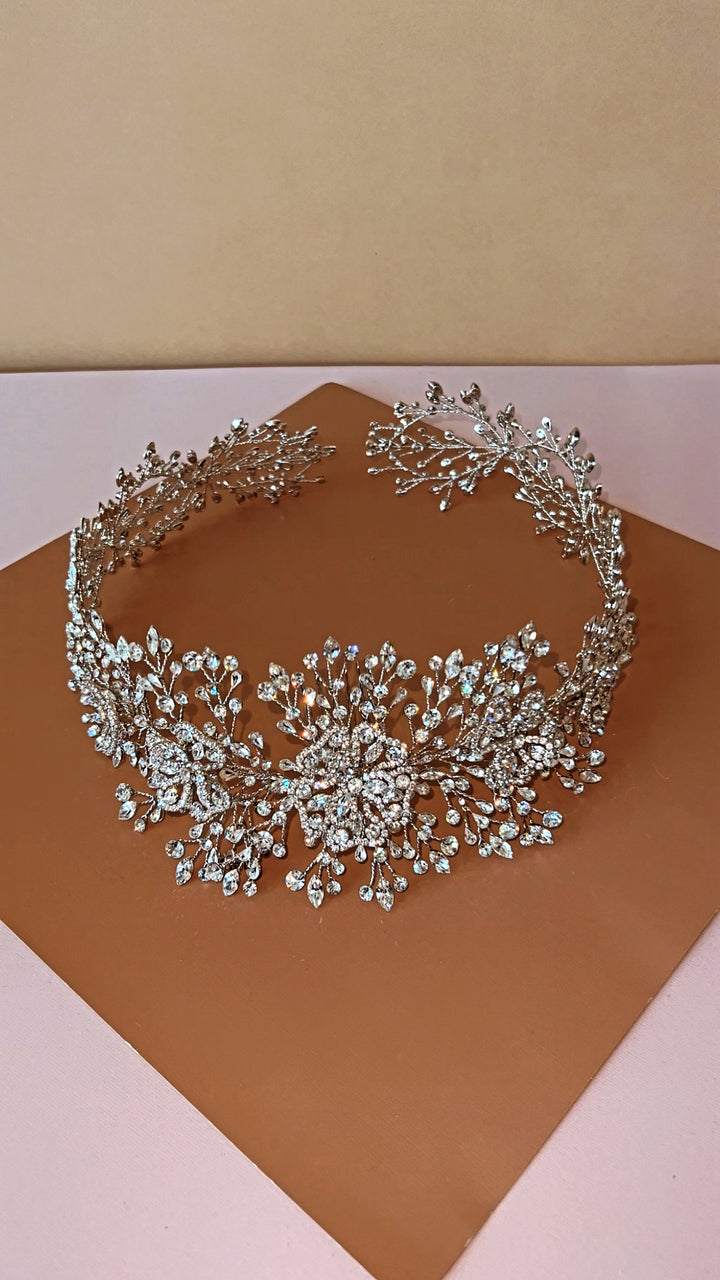 JOVANNA-PEARLS with Swarovski Luxurious Headpiece / Halo Design