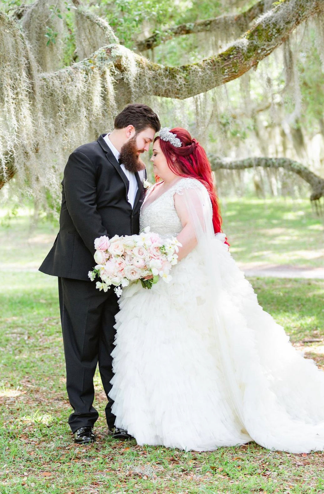 Ellee Real Bride Adorned with SORAYA Bridal Swarovski Headpiece with Luxurious Crystals