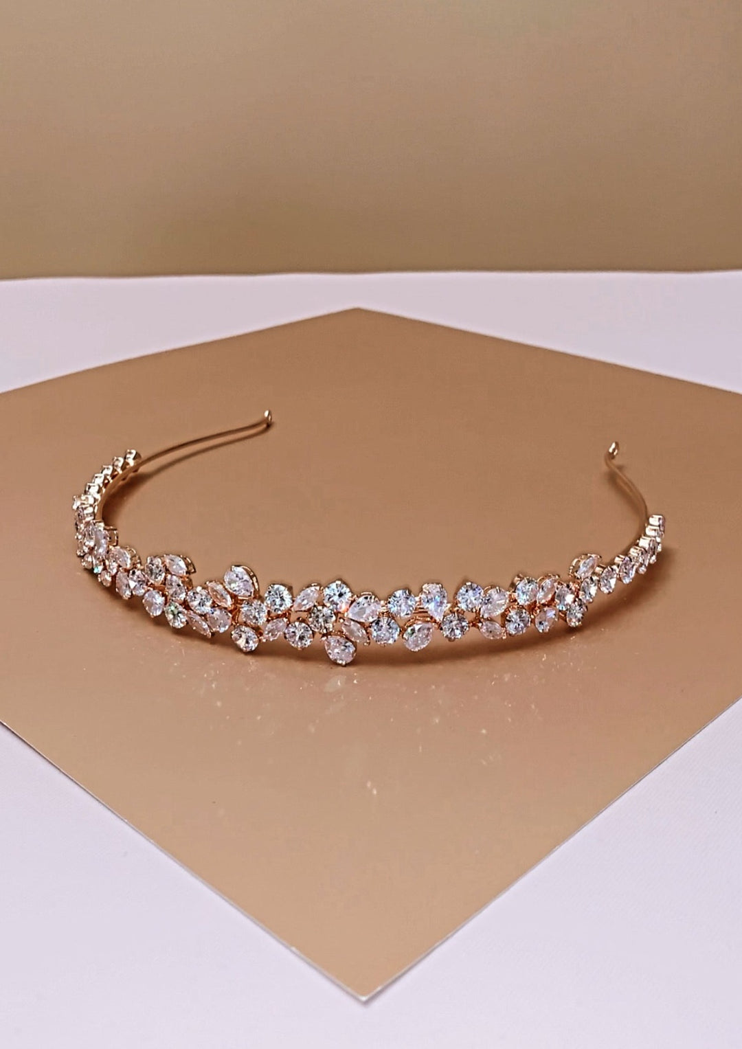 Ellee Bride Adorned with ALIX Wedding Headband, Swarovski Bridal Tiara