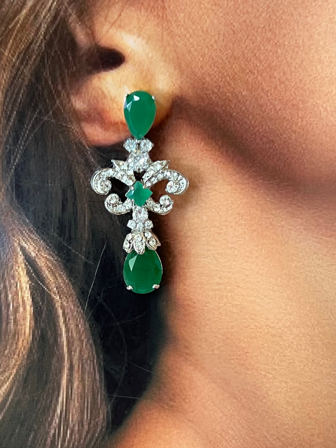 Ear Cuff Earrings, Emerald Ear Cuff Earrings, Green Emerald Ear popular Jacket, Emerald Swarovski Ear Climber Earrings, Emerald Swarovski Earrings