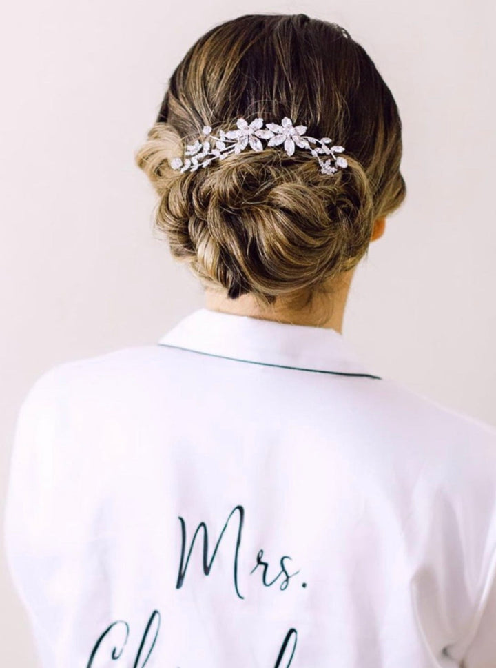 Ellee Real Bride adorned with VERA Swarovski Hair Comb