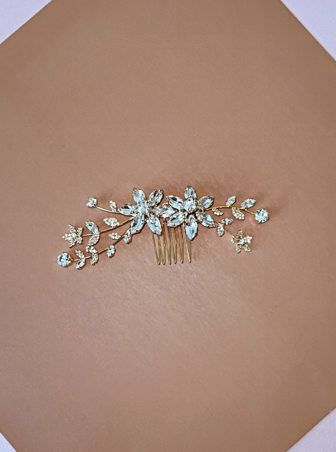 Ellee Real Bride adorned with VERA Swarovski Hair Comb