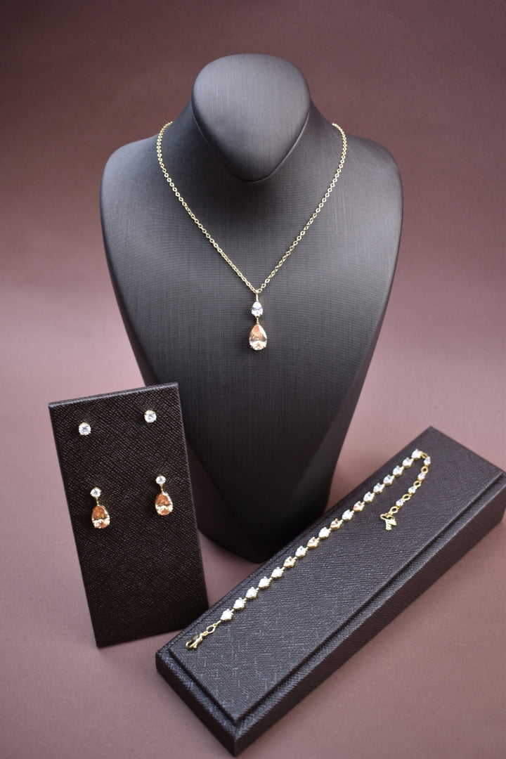 LILIT-Gold Simulated Diamond Jewelry Set