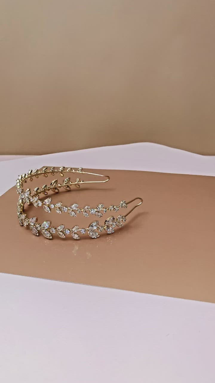 LAUREL Wedding Headband, Headpiece with Swarovski