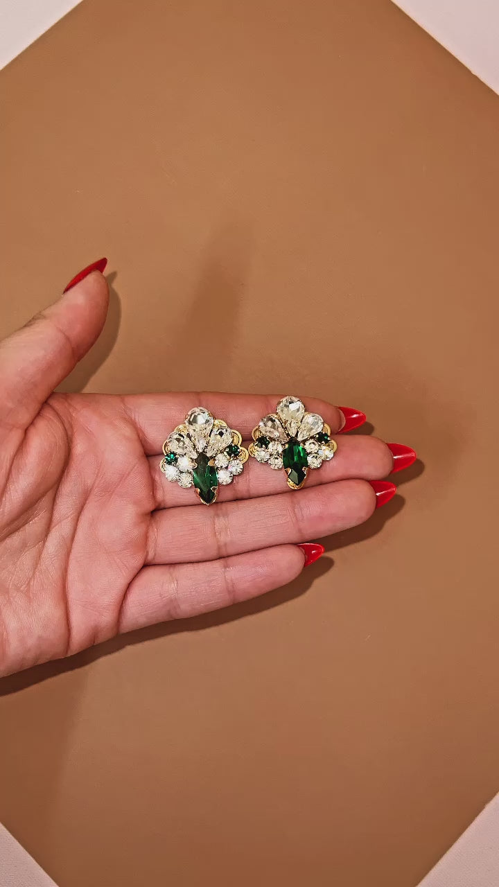 LANA-EMERALD Swarovski Stud Earrings