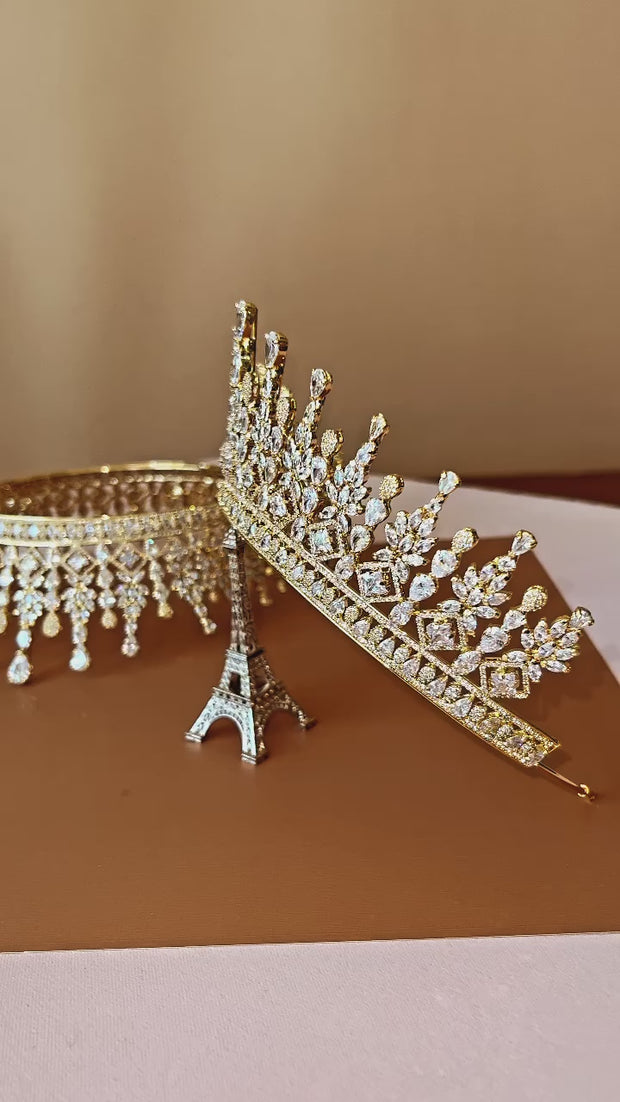 Cubic Zirconia Wedding Tiara Catherine Bridal Crown | Eden Luxe Bridal