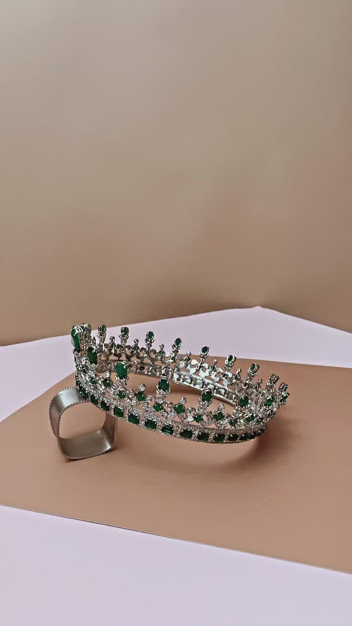 MAJESTIC EMERALD Green Swarovski Most Luxurious Royal Crown