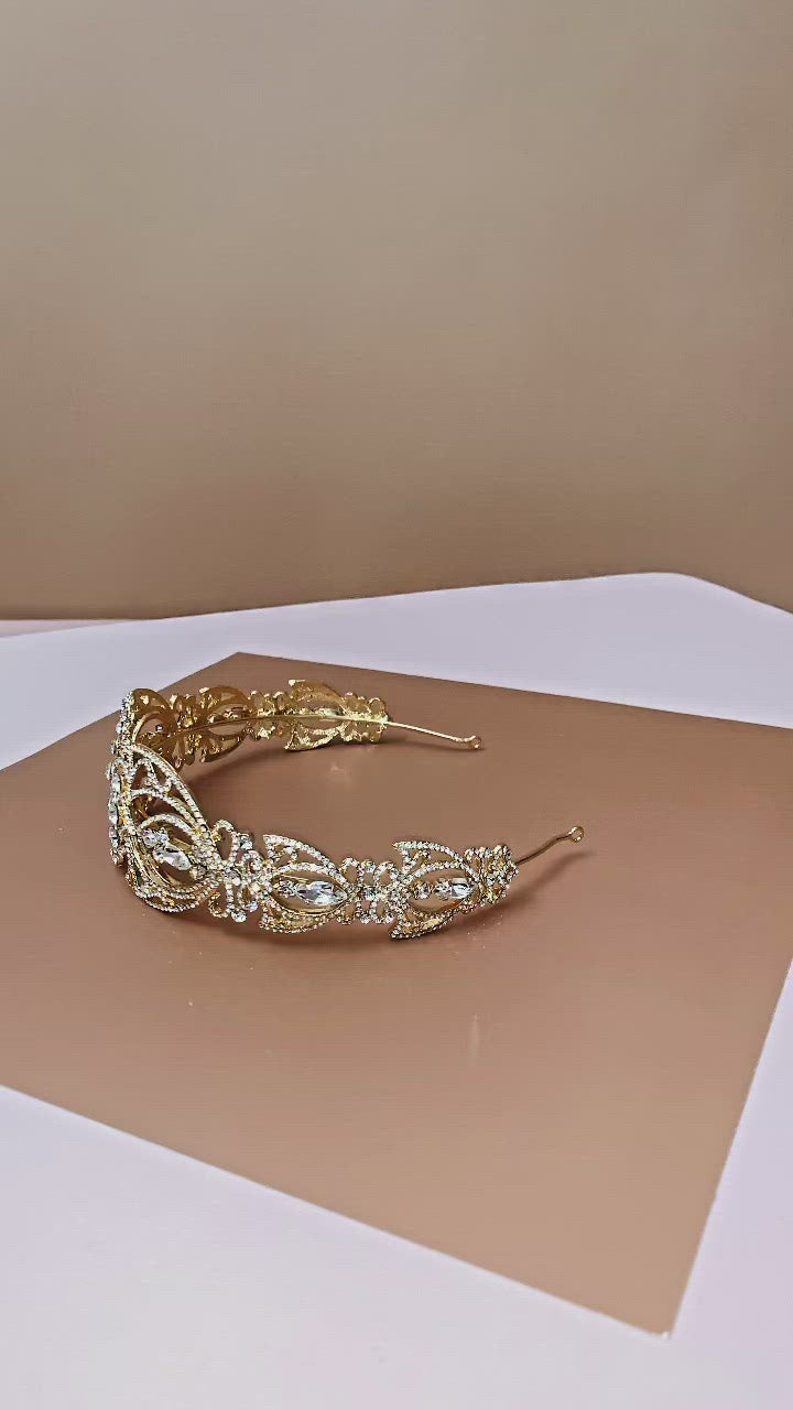 Ellee Real Bride Adorned with LEONORA Swarovski Most Magnificent Elegant Bridal Headpiece