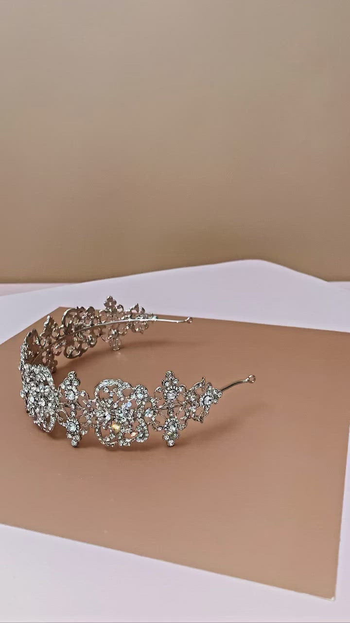 DELILAH Swarovski Lustrous Bridal Headpiece