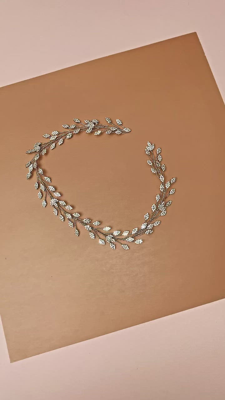 ELSA Swarovski Bridal Headband, Wedding Hair Vine