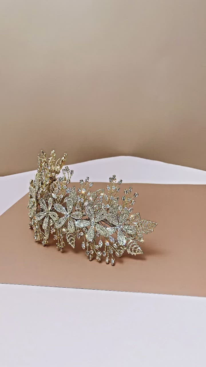 ROSALEE Swarovski Wedding Headpiece with Micro Zirconia