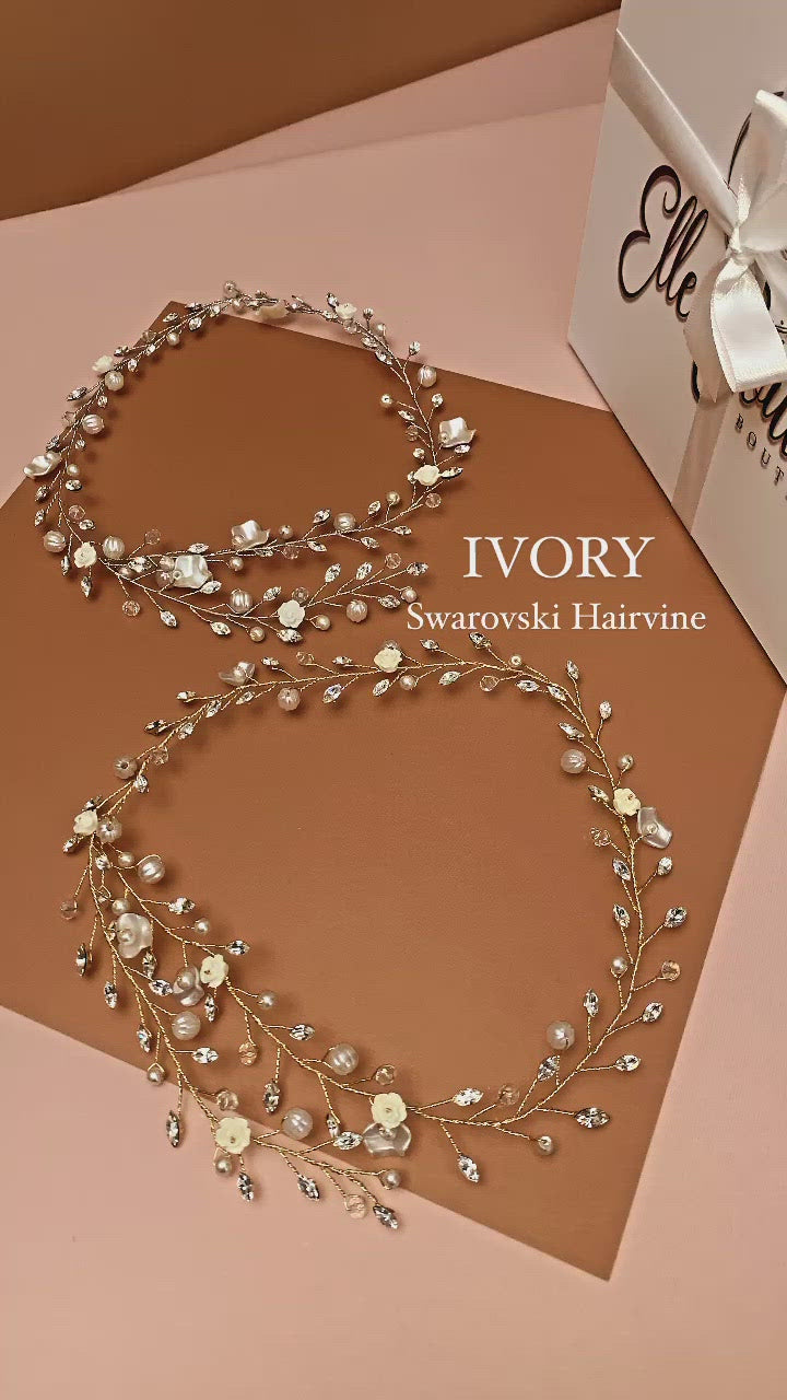 IVORY -  Swarovski Hair Vine