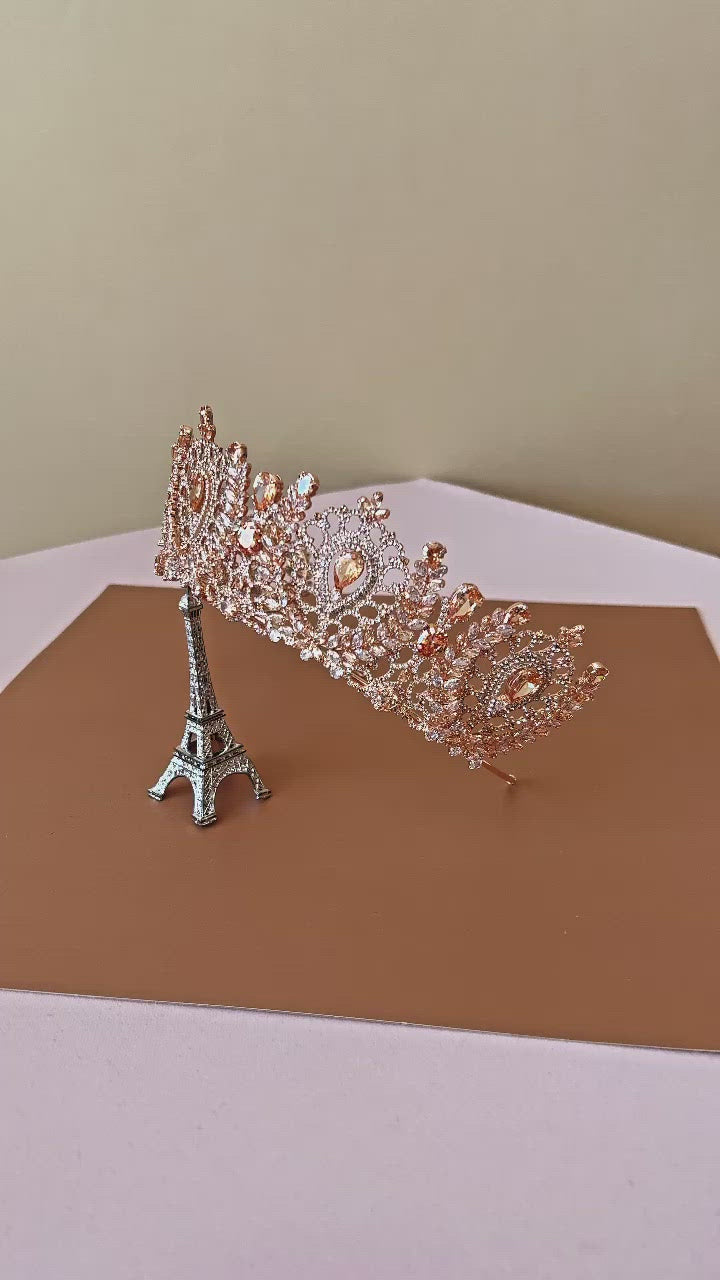 ANGELIKA Bridal or Quinceanera Crown with Swarovski Crystals