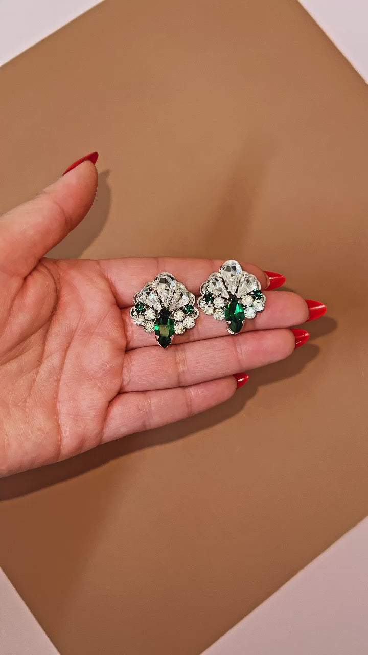 LANA-EMERALD Swarovski Stud Earrings