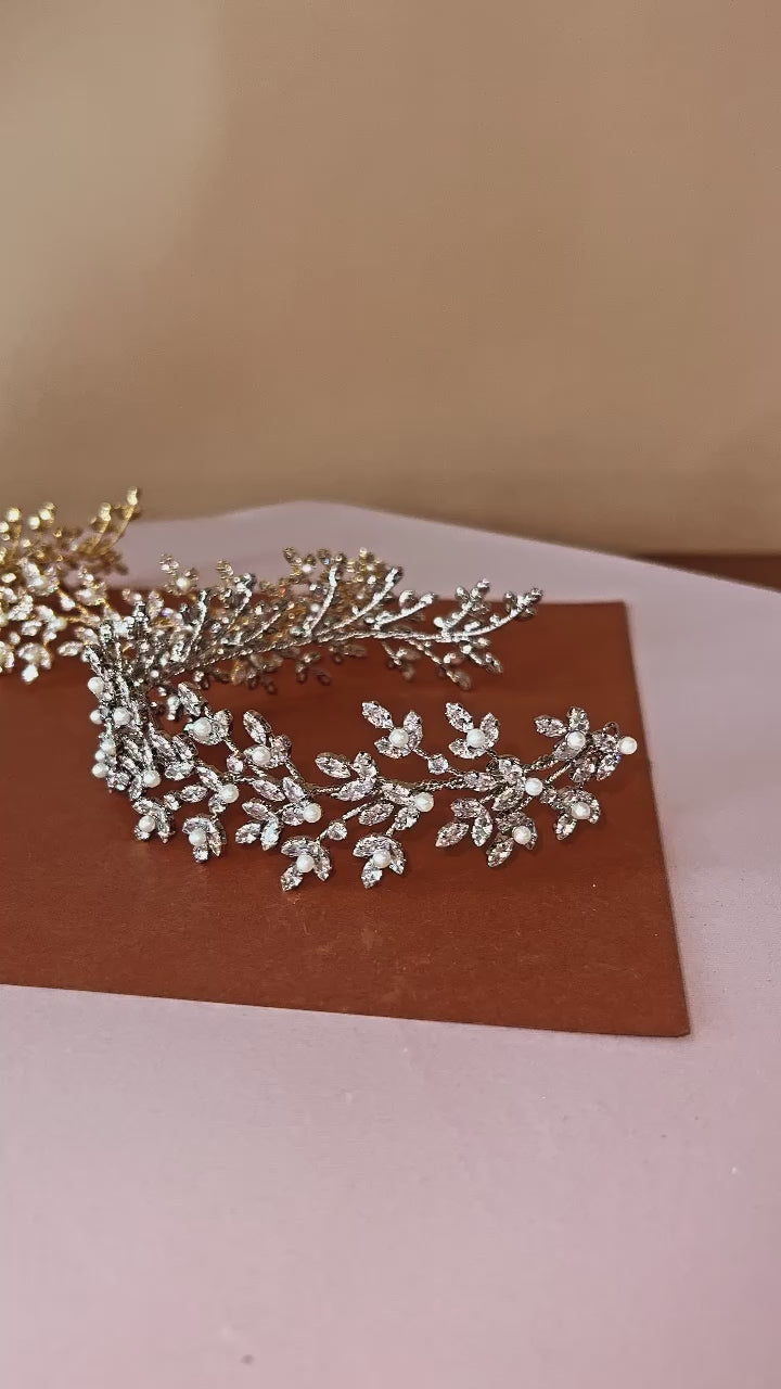 NEVA-PEARLS and Swarovski Wedding Headband