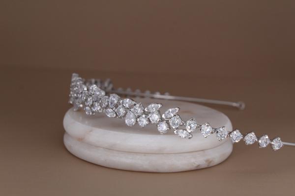 ALIX Rose Gold Wedding Headband, Swarovski Bridal Tiara