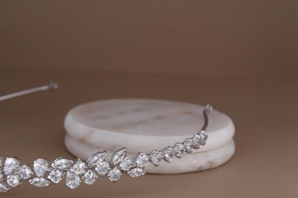 ALIX Rose Gold Wedding Headband, Swarovski Bridal Tiara