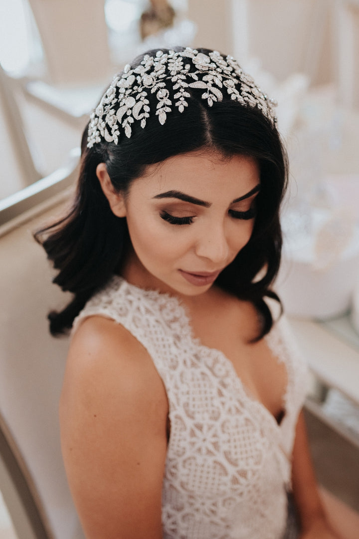 ARABELLA Wedding Headband, Swarovski Bridal Headpiece