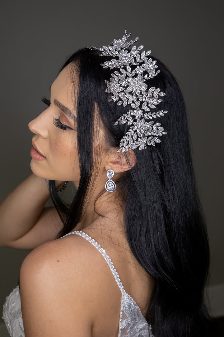 AURELIA Swarovski Wedding Headpiece with Micro Zirconia