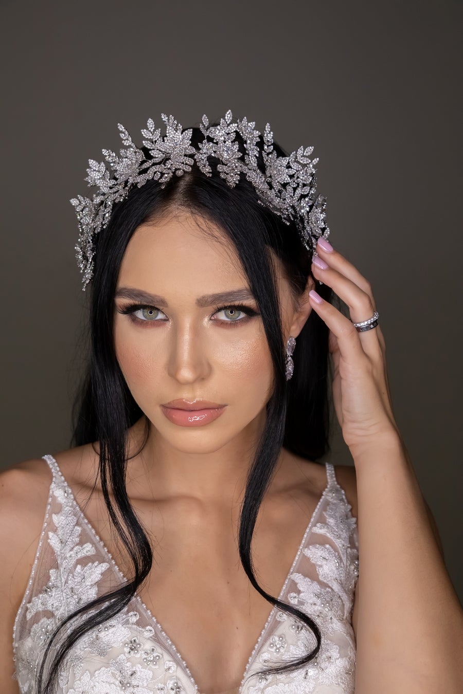 Ellee Real Bride Adorned with AURELIA Swarovski Most Luxurious Bridal Headpiece, Bridal Headband