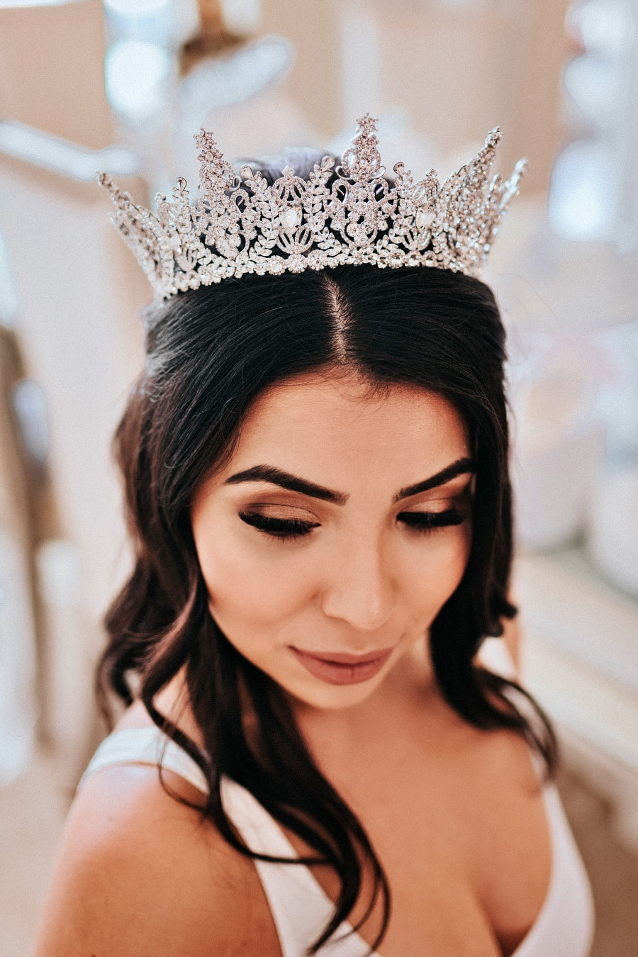 AURORA Rose Gold with Rose Gold Crystals Swarovski Bridal Crown