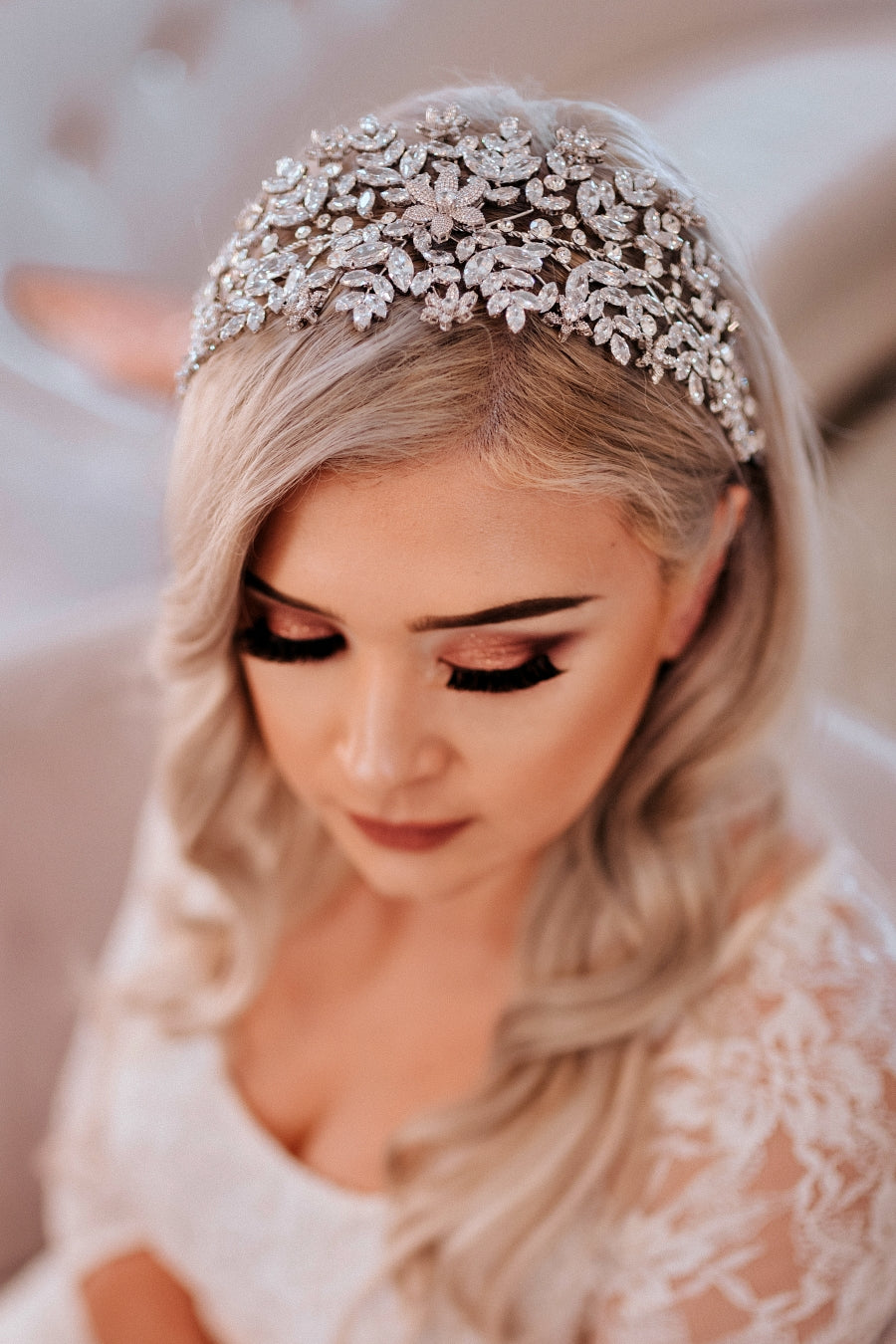 AMORETTE Bridal Headpiece, Luxurious Swarovski Crystals