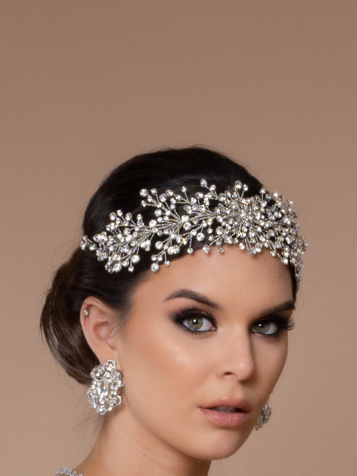 BRIELLE Swarovski Bridal Headpiece With Stunning Shine