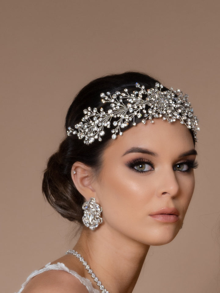 BRIELLE Swarovski Bridal Headpiece With Stunning Shine