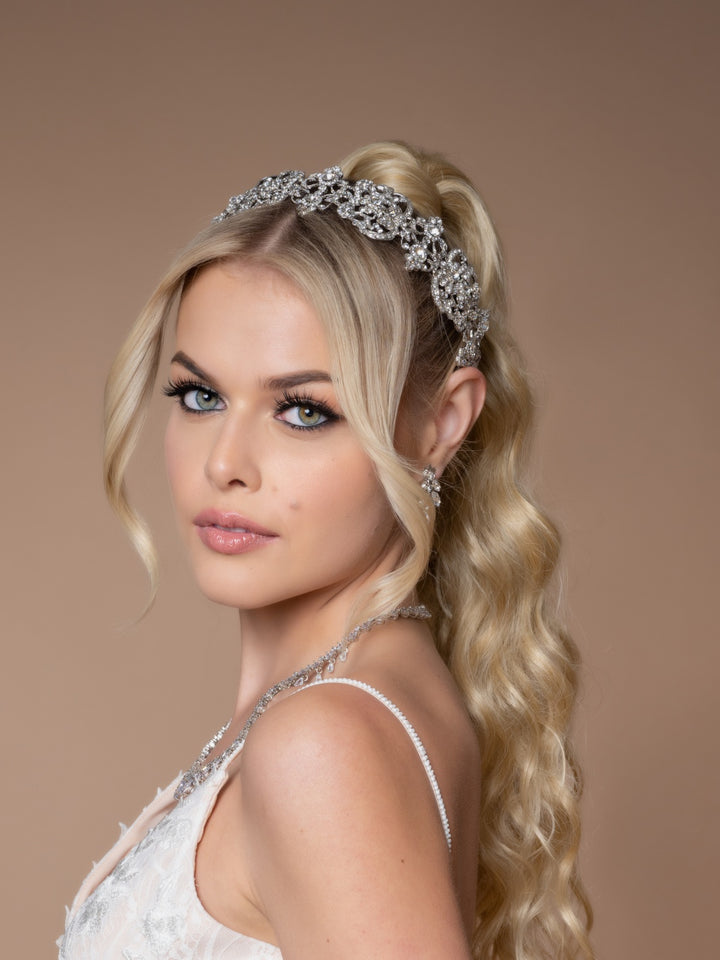 DELILAH Swarovski Lustrous Bridal Headpiece