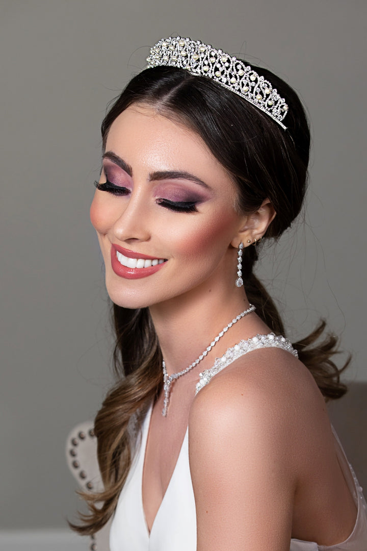 GIULIA-PEARLS Swarovski and Pearl Bridal Crown