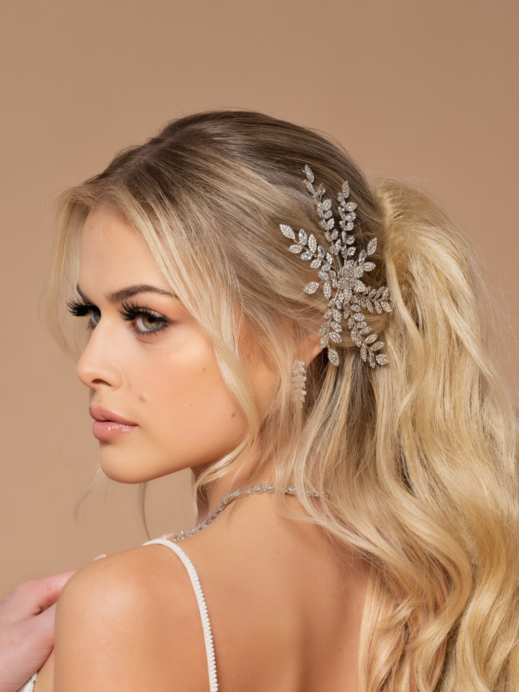 LUCY Swarovski Bridal Hair Comb, Swarovski Hair Wings